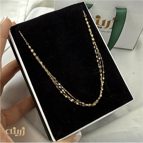 گردنبند طلا  پولکی پنج رج