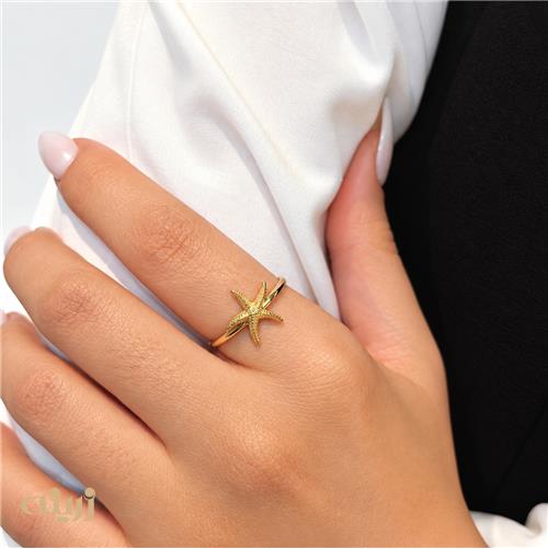 انگشتر طلا طرح ستاره دریایی مینیمال کد R0225