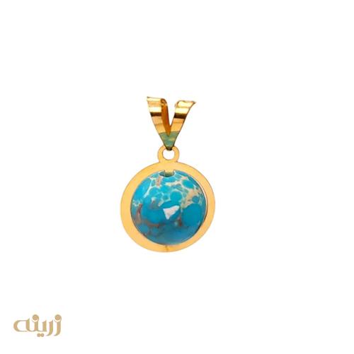 آویز طلا طرح فیروزه کادویی