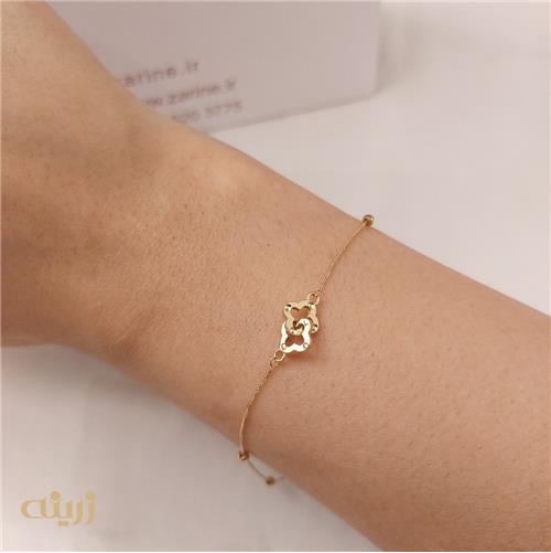 دستبند طلا دو ونکلیف و گوی لوکس 