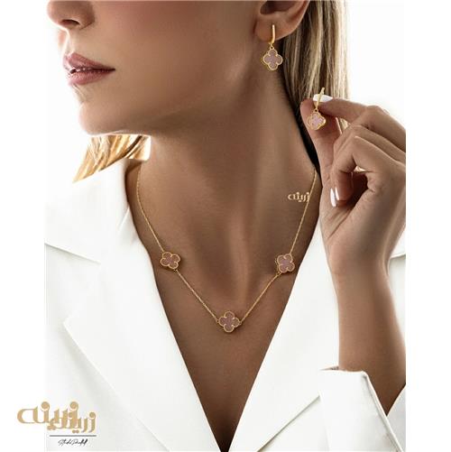 گوشواره طلا کلیپسی ونکلیف سنگ دار کد E0284