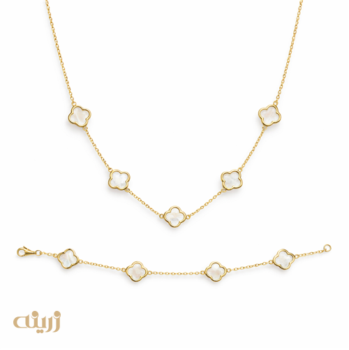 نیم ست طلا ونکلیف صدفی 