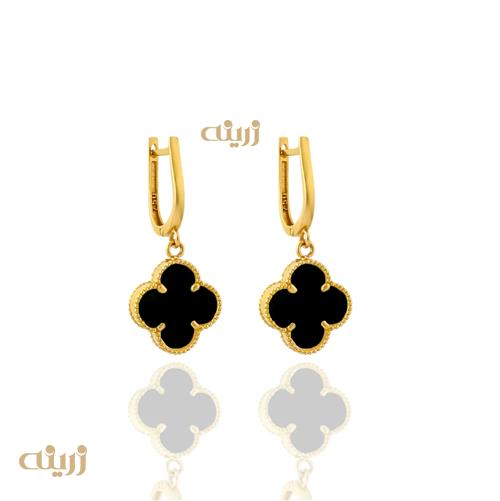 گوشواره طلا ونکلیف سنگ دار زرینه 