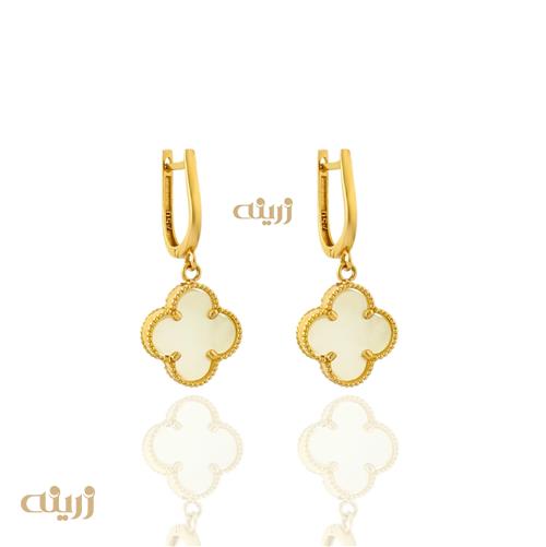 گوشواره طلا ونکلیف سنگ دار زرینه 