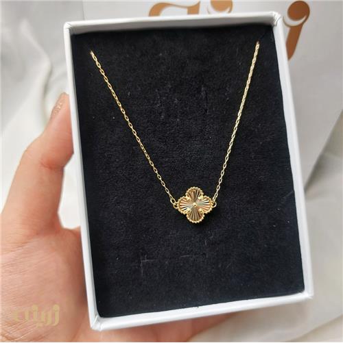 گردنبند طلا تک گل ونکلیف تراش 