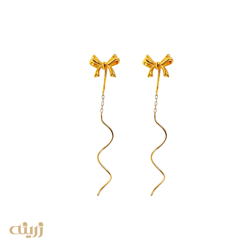 گوشواره طلا پاپیون ریخته کرلی