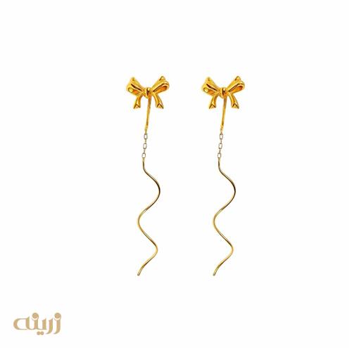 گوشواره طلا پاپیون ریخته کرلی