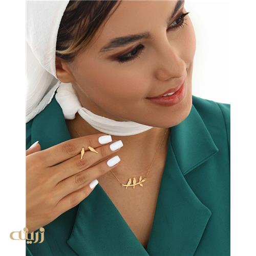 نیم ست طلا زنانه پرنده های عاشق