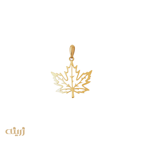 آویز طلا برگ پاییزی سبک