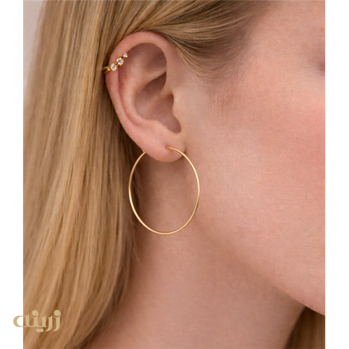 گوشواره حلقه ای طلا ساده بزرگ