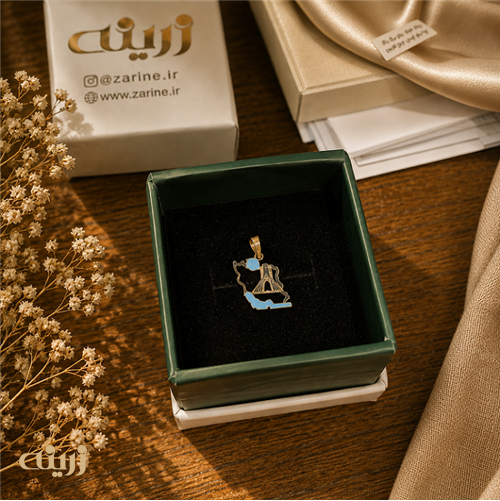 آویز طلا نقشه ایران سبک