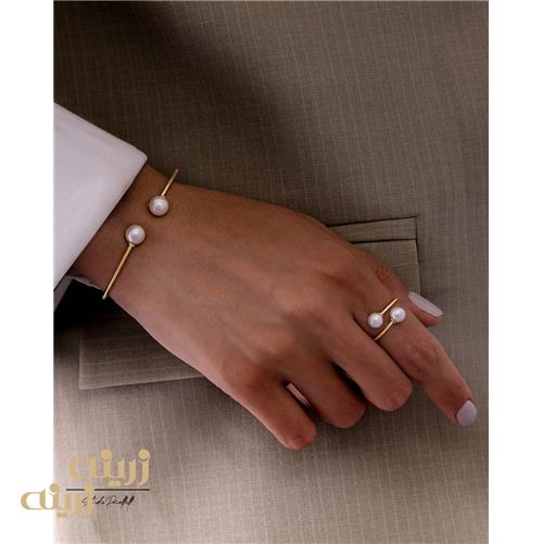 انگشتر طلا دو مروارید