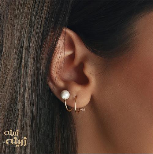 گوشواره پیچی  با مروارید پرورشی