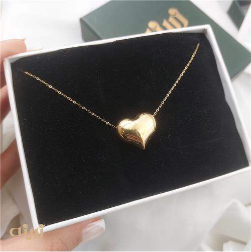 گردنبند طلا قلب حجیم شده لوکس