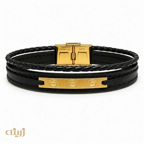 دستبند طلا چرم طرح آنلیمیتد کارتیه کد LB0062
