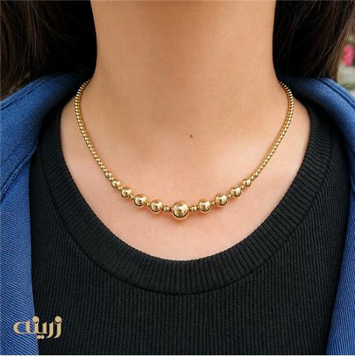 گردنبند طلا گوی کونیک درشت طرح شماره 2