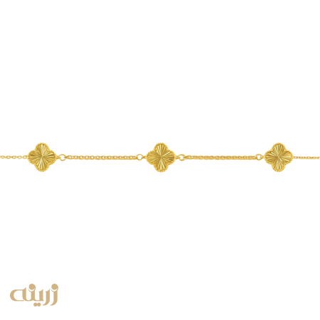 دستبند طلا ونکلیف تراش سه گل 