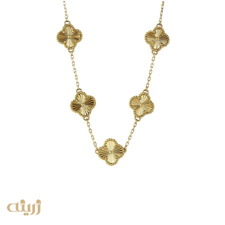گردنبند طلا ونکلیف تراش پنج گل 