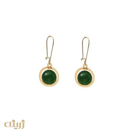 گوشواره طلا عصایی یشم کادویی