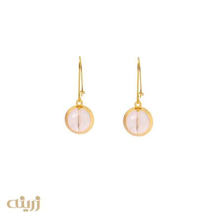 گوشواره طلا کوارتز شیشه ای کادویی