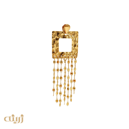 آویز طلا چکش خور شرابه ای 