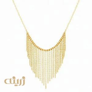 گردنبند شرابه ای پولکی با گوی تراش 