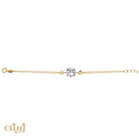 دستبند تک نگین با دو ونکلیف تراش 