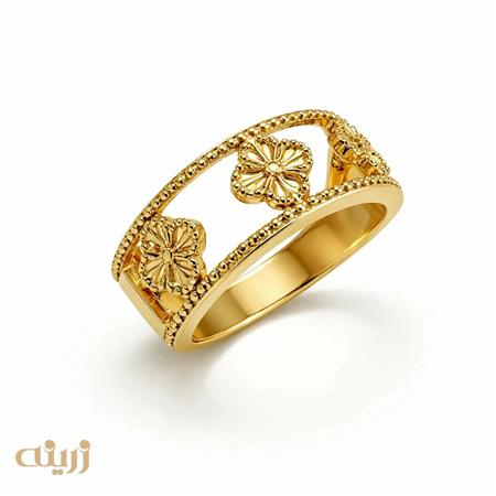 انگشتر طلا ونکلیف تراش سه گل 