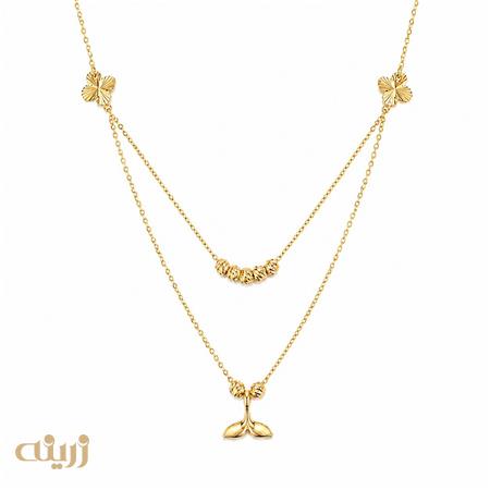 گردنبند طلا دو رج دم وال گوی تراش