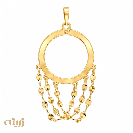 آویز طلا خلیجی طرح دایره سبک کد N0885