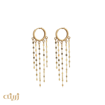 گوشواره طلا شرابه ای پولکی روکو