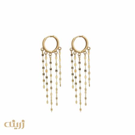 گوشواره طلا شرابه ای پولکی روکو