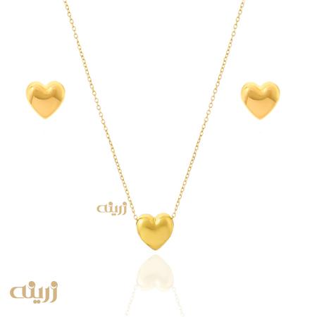 نیم ست طلا زنانه قلب برجسته