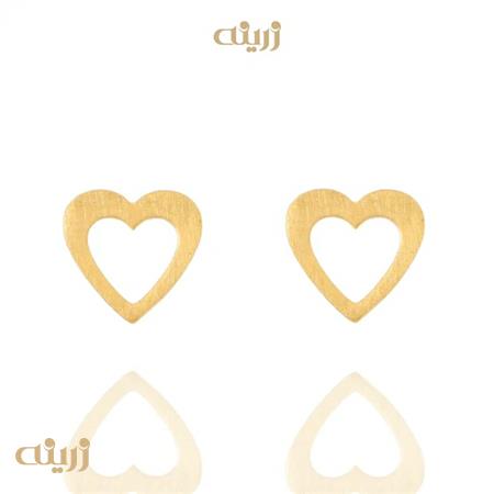 گوشواره میخی قلب توخالی 