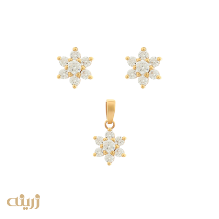 نیم ست طلا زنانه طرح فلاور