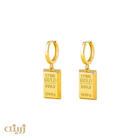 گوشواره طلا طرح شمش سوئیسی