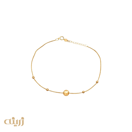 دستبند طلا پنج گوی با زنجیر میرو لوکس