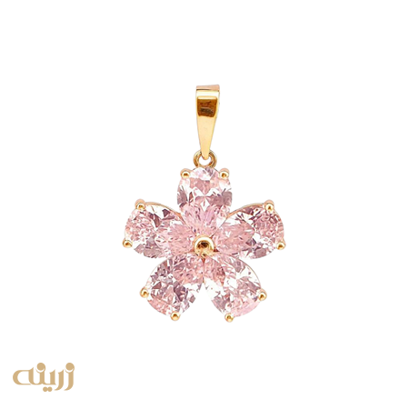 آویز شکوفه صورتی طرح جواهر
