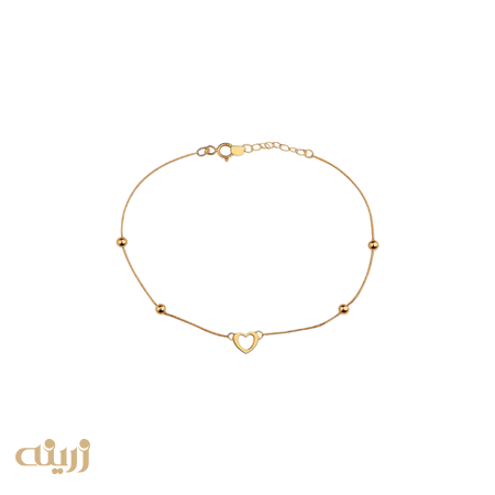 دستبند قلب و گوی با زنجیر میرو لوکس 