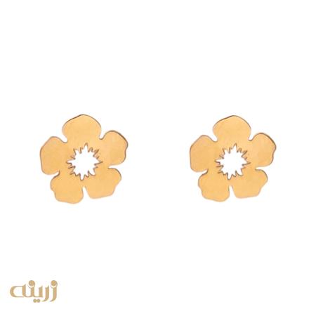 گوشواره طلا میخی گل بنفشه