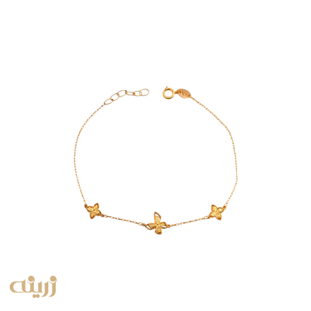 دستبند طلا تراش سه گل