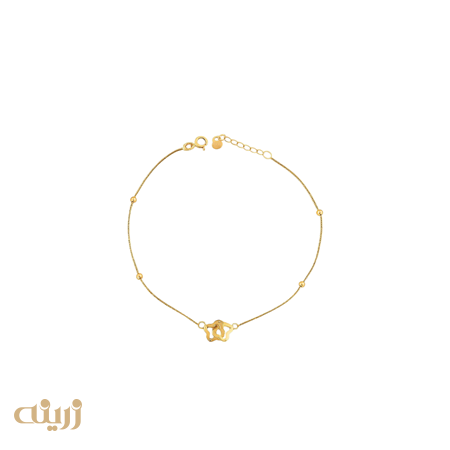 دستبند طلا دو ونکلیف و گوی لوکس 