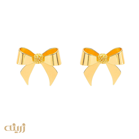 گوشواره طلا میخی پاپیون دستساز