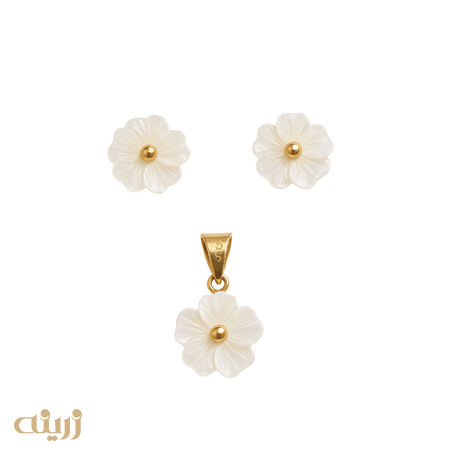 نیم ست طلا  طرح شکوفه صدفی