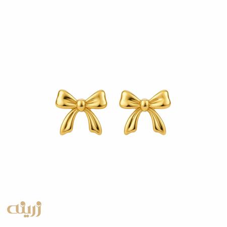 گوشواره طلا میخی پاپیون مینیمال 