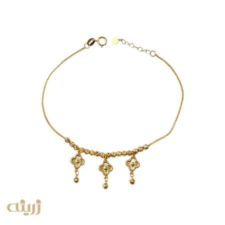 دستبند طلا گوی تراش و سه ونکلیف 