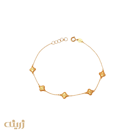 دستبند طلا  ونکلیف پنج گل سبک لوکس