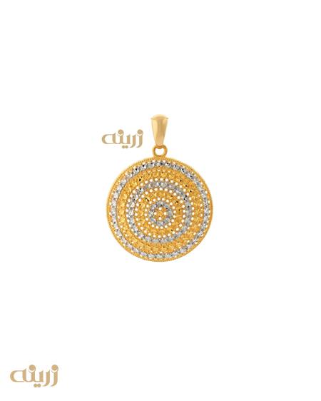 آویز طلا آوا طرح دایره تراش کد N0604