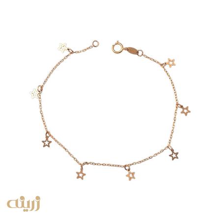 دستبند ستاره تو خالی شرابه ای 