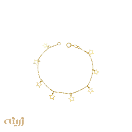 دستبند ستاره تو خالی شرابه ای 